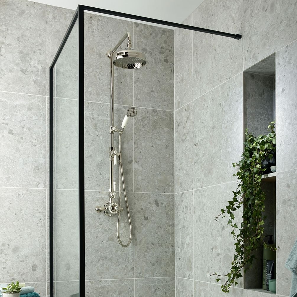 Lifestyle image of Booth & Co. Axbridge Nickel Thermostatic Shower Column